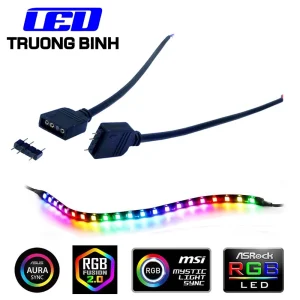 ĐẦU NỐI ARGB 5V 3PIN CHO MÁY TÍNH PC KẾT NỐI LED FULL MÀU WS2812B VỚI CỔNG AURA