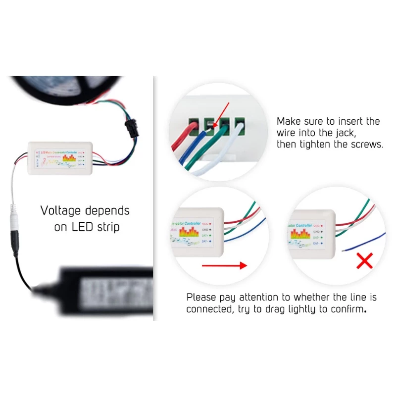 CSY008 BỘ ĐIỀU KHIỂN LED FULL MÀU ARGB WS2812B WS2811 UCS1903 NHÁY THEO NHẠC - Hình ảnh 6