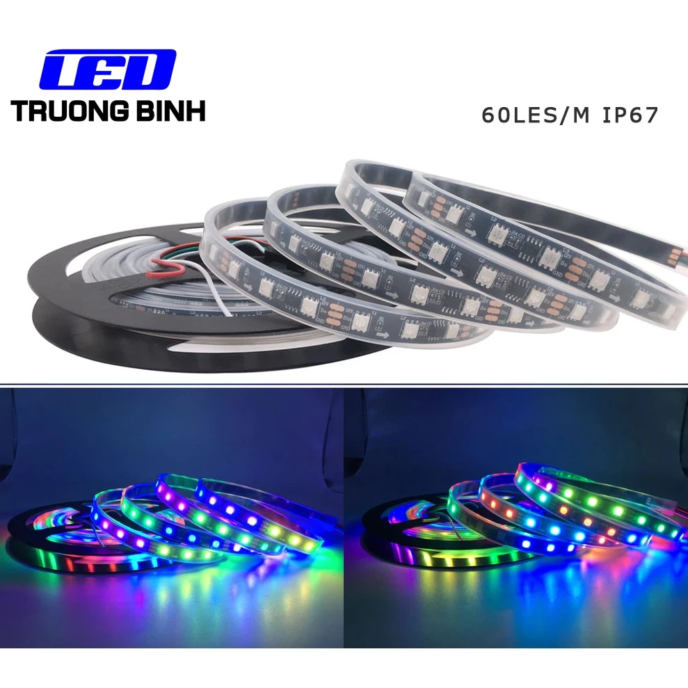 ĐÈN LED DÂY FULL MÀU WS2811 60LED/MÉT CUỘN 5 MÉT ĐIỆN ÁP 12V - Hình ảnh 7