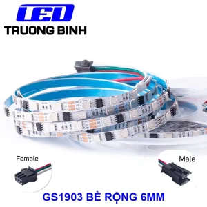 ĐÈN LED FULL MÀU WS2811 GS1903 60LED/MÉT BỀ RỘNG 6MM DÀI 1 MÉT ĐIỆN ÁP 12V