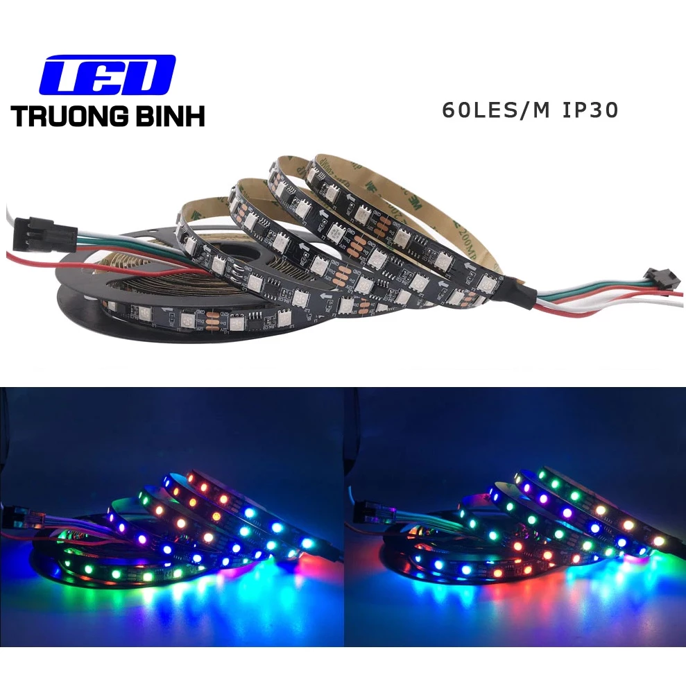 ĐÈN LED DÂY FULL MÀU WS2811 60LED/MÉT CUỘN 5 MÉT ĐIỆN ÁP 12V - Hình ảnh 6