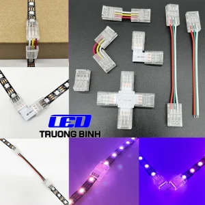 ĐẦU NỐI NHANH TRONG SUỐT 3PIN KHÔNG CẦN HÀN CHÌ RỘNG 10MM CHO LED FULL MÀU WS2811 WS2812B UCS1903