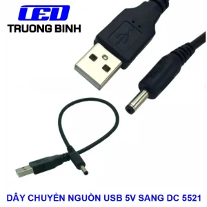 DÂY CHUYỂN TỪ CỔNG USB SANG DC5521 CHO NGUỒN DC 5V