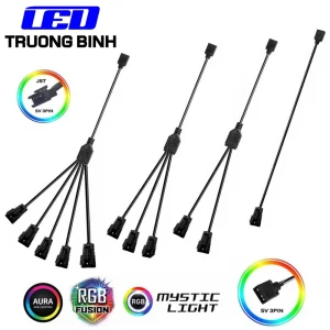 DÂY CHUYỂN ĐỔI ARGB 5V3PIN MÁY TÍNH PC SANG SM3PIN kẾT NỐI LED FULL MÀU WS2812B VỚI AURA