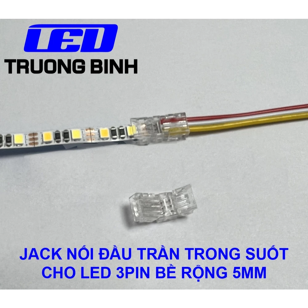 ĐẦU NỐI NHANH TRONG SUỐT 3PIN KHÔNG CẦN HÀN CHÌ BỀ RỘNG 5MM CHO LED 3 DÂY - Hình ảnh 4