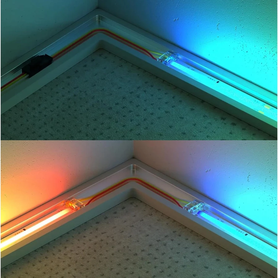 ĐẦU NỐI NHANH COB TRONG SUỐT 3PIN KHÔNG CẦN HÀN CHÌ BỀ RỘNG 10MM CHO LED DÂY FULL MÀU COB WS2811 WS2812B - Hình ảnh 9