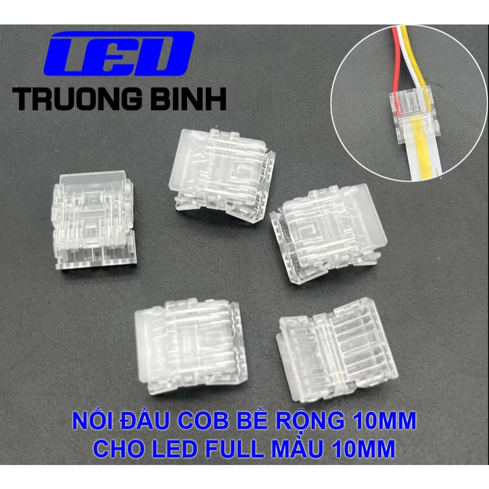 ĐẦU NỐI NHANH COB TRONG SUỐT 3PIN KHÔNG CẦN HÀN CHÌ BỀ RỘNG 10MM CHO LED DÂY FULL MÀU COB WS2811 WS2812B - Hình ảnh 5