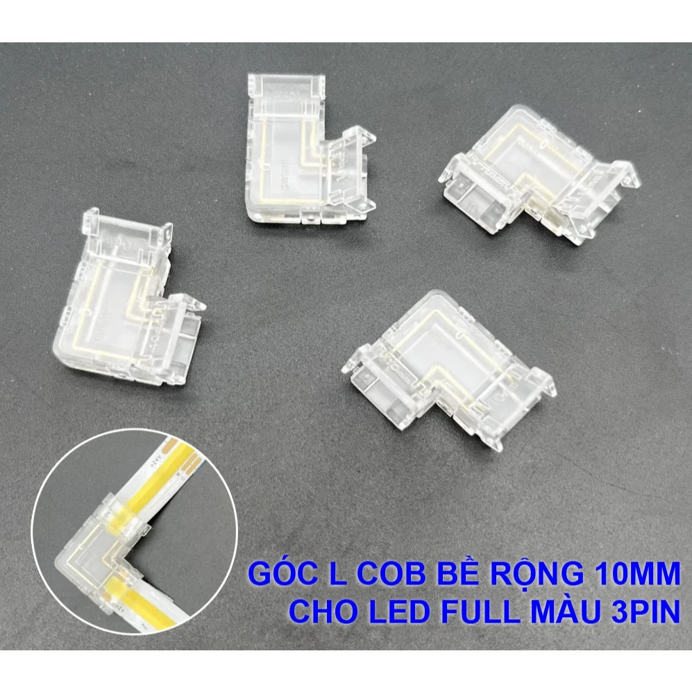 ĐẦU NỐI NHANH COB TRONG SUỐT 3PIN KHÔNG CẦN HÀN CHÌ BỀ RỘNG 10MM CHO LED DÂY FULL MÀU COB WS2811 WS2812B - Hình ảnh 3