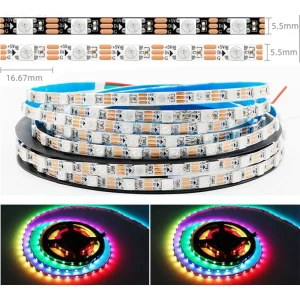 ĐÈN LED FULL MÀU WS2812B ARGB NEOPIXEL 60LED/MÉT 90LED/MÉT 120LED/MÉT MỎNG 5.5MM 5050 5V DÀI 1 MÉT