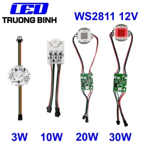 HẠT LED FULL MÀU ĐÈN PHA CÔNG SUẤT LỚN SIÊU SÁNG WS2811 12V 3W 10W 20W 30W CHO XE Ô TÔ XE MÁY