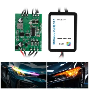 DMX003 ĐIỀU KHIỂN DEMI XI NHAN FULL MÀU CHO XE OTO XE MOTO 2 CỔNG HỖ TRỢ ARGB WS2812B