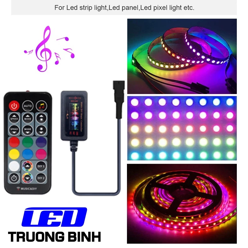GT201 BỘ ĐIỀU KHIỂN LED FULL MÀU NHÁY THEO NHẠC 21 PHÍM DIY CHO LED WS2811 WS2812B UCS1903 - Hình ảnh 6