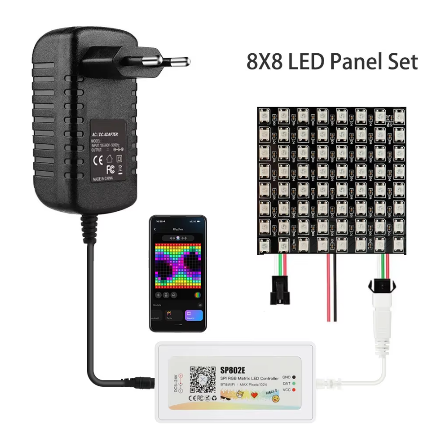 MODULE LED MA TRẬN FULL MÀU ARGB WS2812B 5V 64BIT 8X8 100BIT 10X10 256BIT 16X16 - Hình ảnh 6